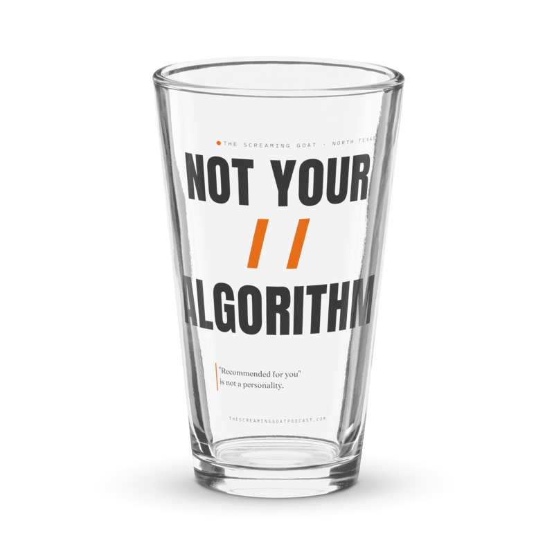 Not Your Algorithm pint glass